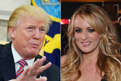 El presidente de EE UU, Donald Trump, y la actriz Stormy Daniels.