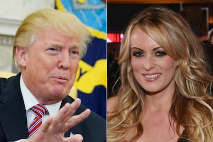 El presidente de EE UU, Donald Trump, y la actriz Stormy Daniels. 