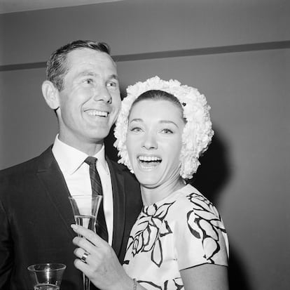 Johnny Carson just after marrying Joanne Copeland
