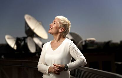 Rosa María Molló en una terraza de Torrespaña.