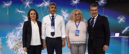 De izquierda a derecha: Blanca Hernández, Juan José Cortés, Marimar Bermúdez e Ignacio Cosidó este sábado en la convención del PP. 
