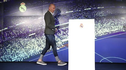 Rueda de prensa de presentación de Zidane como nuevo entrenador del Real Madrid.