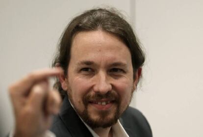 Pablo Iglesias, durante la presentación de la novela gráfica 'Garbo, el espía catalán que engaño a Hitler'.