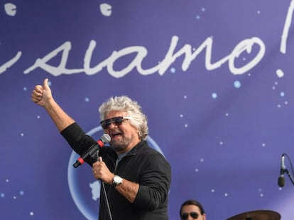 El fundador del M5S, Beppe Grillo, ayer en R&iacute;mini.