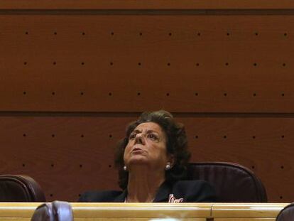 Rita Barberá, este martes, durante el pleno del Senado.