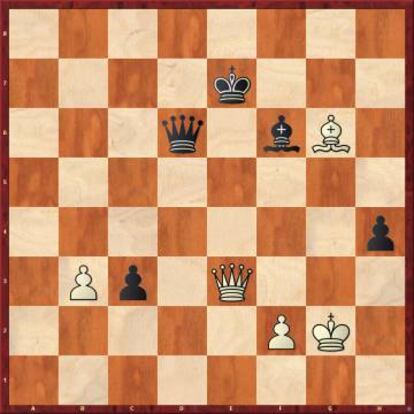 Ante el jaque en e3, todas las defensas de Carlsen eran buenas excepto la que hizo: 89 ...Rf8? 90 De8+ Rg7 91 Df7+ Rh6 92 Dh7+ Rg5 93 Dh5+, y Carlsen abandonó porque era mate