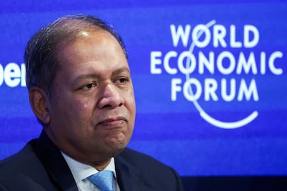 C. S. Venkatakrishnan, CEO de Barclays, en el Foro de Davos, el día 21.