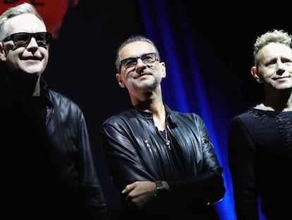 Depeche Mode en la presentaci&oacute;n de la gira de su nuevo disco, el pasado octubre en Mil&aacute;n.