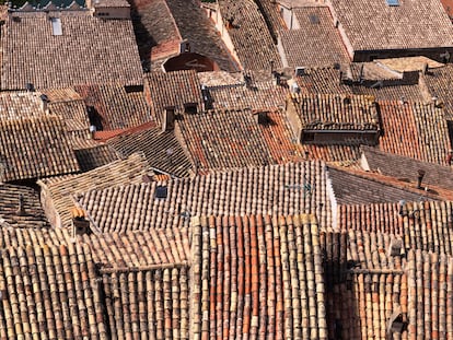 Vista aérea de los tejados del pueblo de Valderrobres, en la provincia de Teruel.