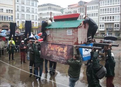 Protestas de los trabajadores de Navantia en Ferrol