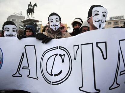 Manifestación contra ACTA el sábado en Sofía.