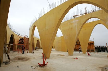 Parte de la estructura de la bodega Antión en Elciego, Álava, que fue entregada por Acciona en 2008.