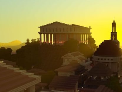 Una ciudad romana recreada con el videojuego 'Minecraft'.