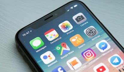 Imagen de la pantalla de un teléfono iPhone de Apple con iOS