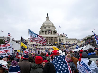 Asaltantes del Capitolio, en Washington, el 6 de enero de 2021.