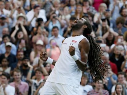 Brown celebra el triunfo ante Nadal.