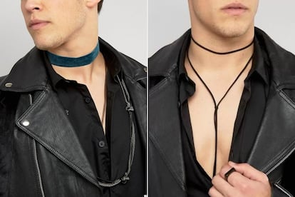 Algunos de los tipos de gargantillas para hombres disponibles en la web de Asos.