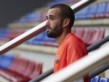 Aleix Vidal, antes del entrenamiento de ayer.