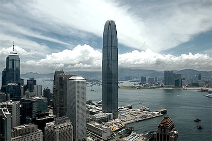 Panormica del centro financiero de Hong Kong.