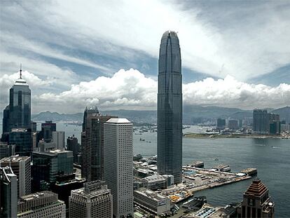 Panorámica del centro financiero de Hong Kong.