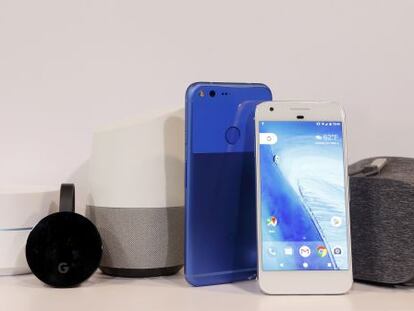 Dispositivos de Google que utilizan la inteligencia artificial, como el nuevo smartphone Pixel.