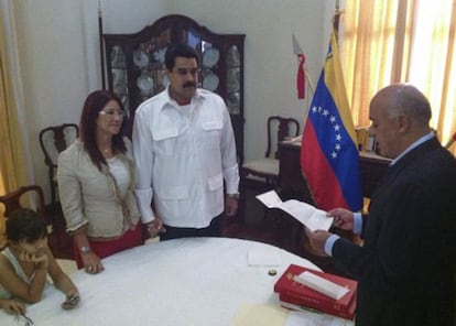 Nicolás Maduro y Cilia Flores, durante el enlace.