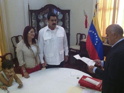Nicolás Maduro y Cilia Flores, durante el enlace.
