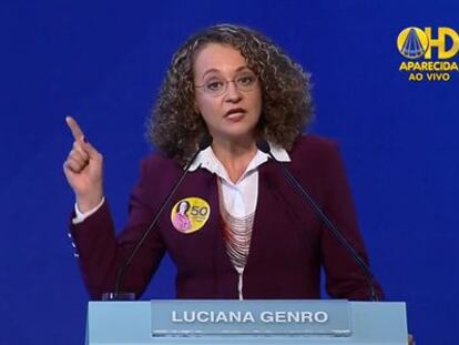 Luciana Genro, durante o debate promovido pela CNBB.