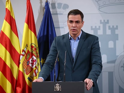 Pedro Sánchez,  la declaración institucional en la que anunció la convocatoria de la conferencia de presidentes.