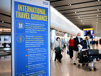 Terminal de llegada de viajeros del aeropuerto de Heathrow, en Londres, el 8 de junio