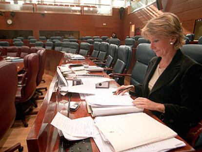 Esperanza Aguirre, en la Asamblea de Madrid.