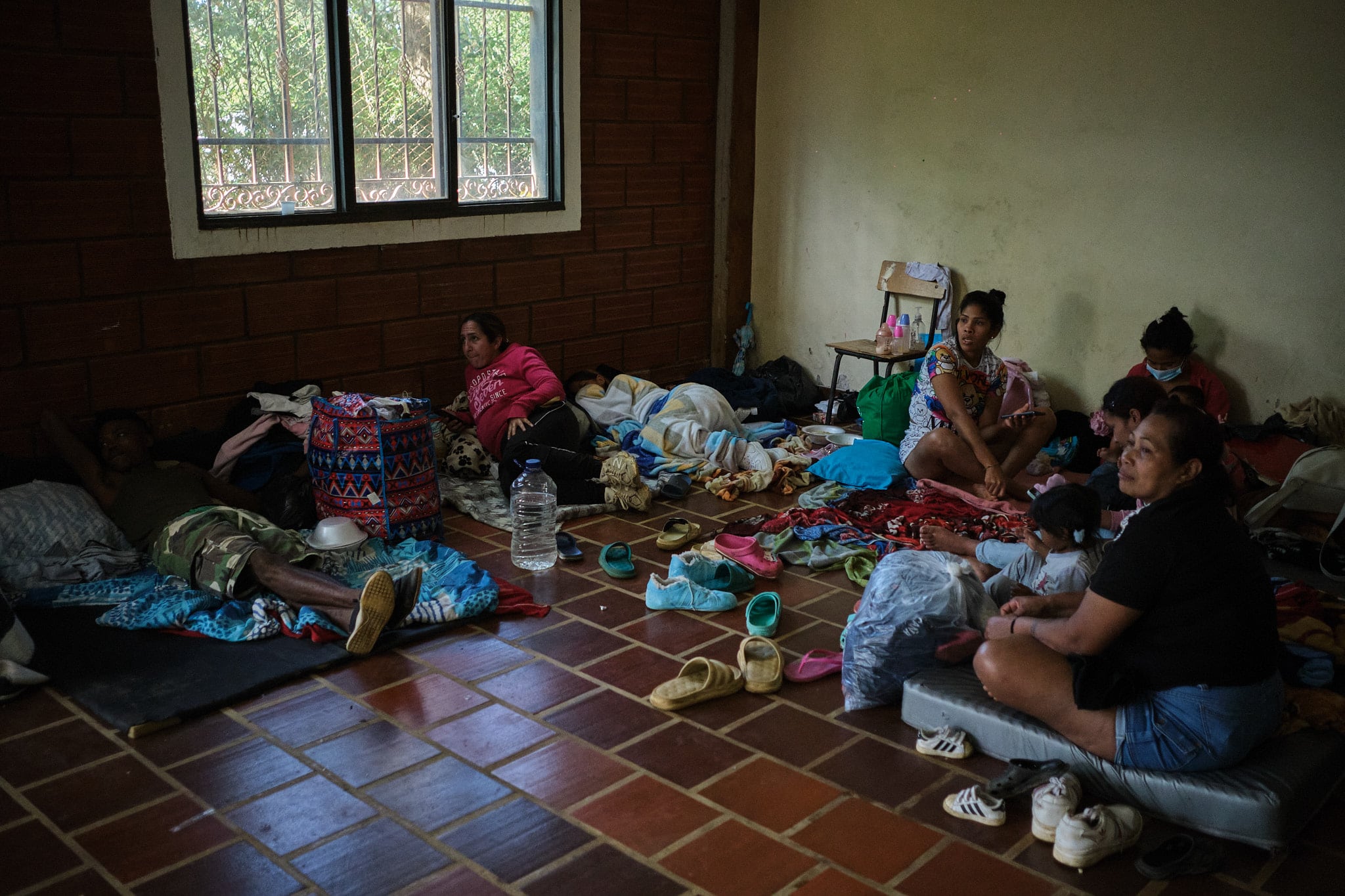 Albergue para personas damnificadas, en Antioquia, Colombia, el 25 de junio.