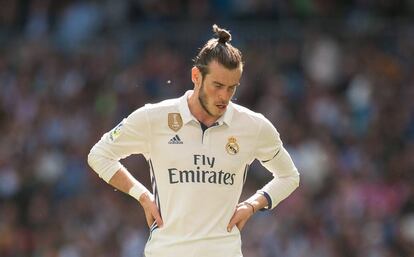 Gareth Bale, en el partido de Liga contra el Alavés en el Bernabéu.