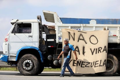 El paro de los camioneros en Sao Paulo, Brasil.