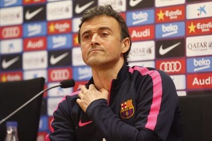 Luis Enrique, durant la roda de premsa.