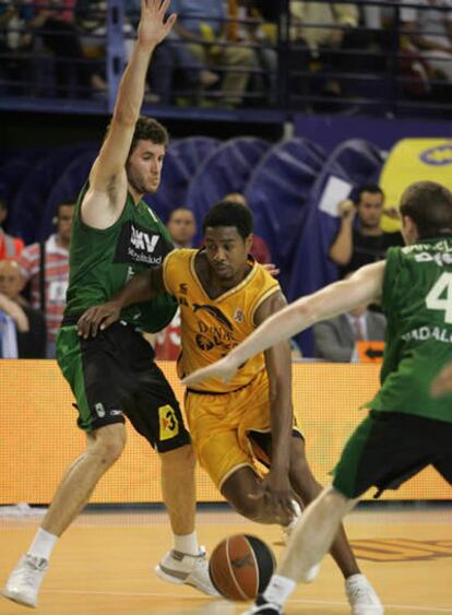 Rudy Fernández y Hunter, durante el cuarto partido de la eliminatoria