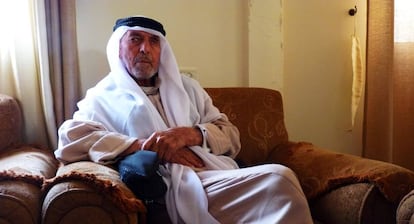 Mahmoud Ilayn Abu Laban, 95 años, es el refugiado más longevo de Dheisheh camp, donde reside desde hace 67 años tras ser forzado a abandonar su hogar en Zacaria, cerca de Jerusalén, en 1948