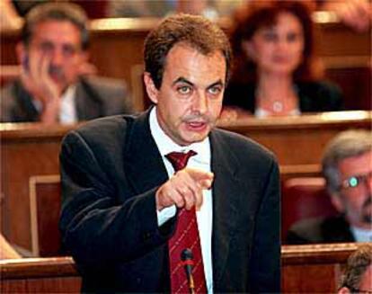Zapatero, en la sesión de control al Gobierno en el Congreso la pasada semana.