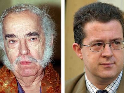 Fotografias de archivo de Agustín García Calvo (izquierda) y de José María Micó (derecha).