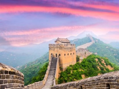 Vista de la Gran Muralla China, considerada como una de las siete maravillas del mundo.