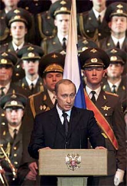 Vladímir Putin, ayer, durante una intervención oficial en el Kremlin.