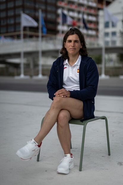 La piragüista Maialen Chourraut, este jueves en la Villa Olímpica de Paris 2024.