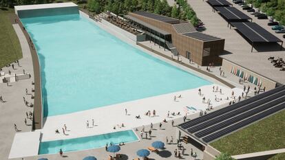 Imagen virtual del proyecto de construcción de la piscina de olas artificiales.