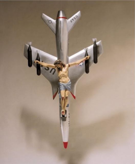 'La civilización occidental y cristiana' (1965), de León Ferrari: el Cristo de yeso crucificado sobre la maqueta de un avión estadounidense que provocó la ira del papa Francisco.