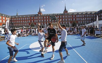 Sergio Rodríguez, en la Plaza Mayor