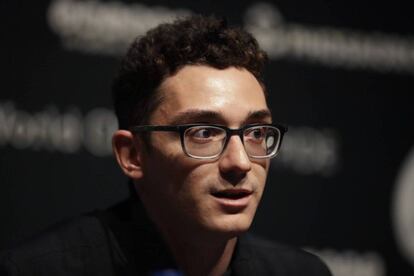 Fabiano Caruana, durante la conferencia de prensa inaugural, el pasado día 8