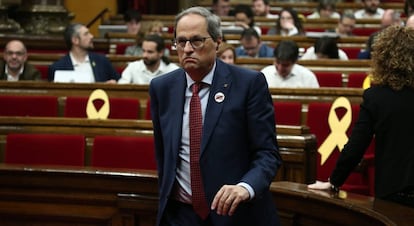 Quim Torra, en el Parlament, este miércoles.