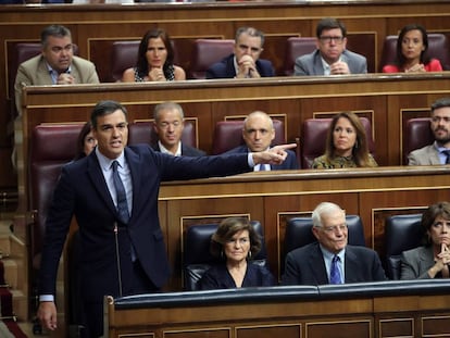 Acting PM Pedro Sánchez in Congress.