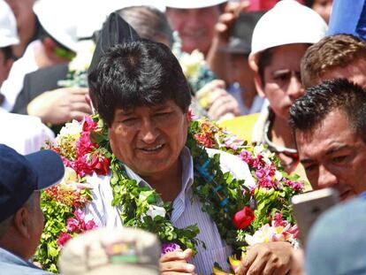 Evo Morales, en un acto en Puerto Quijarro, Santa Cruz.
