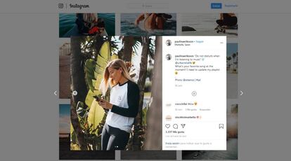 Foto de la ‘instagrammer’ Paulina Eriksson que ha dado lugar al informe de Autocontrol. 